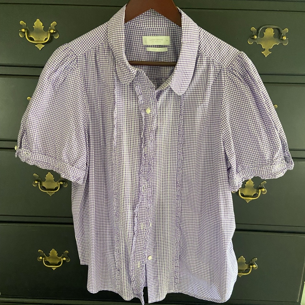 JCrew Purple Poet’s Blouse Size XL